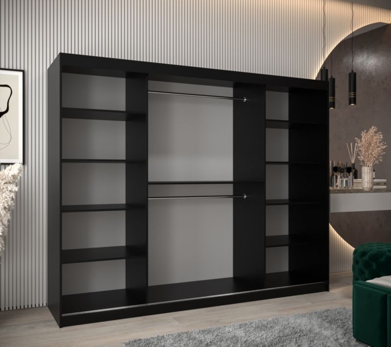 Szafa przesuwna Abiks ROMA 1 250 czarny mat + artisan 1 szt.