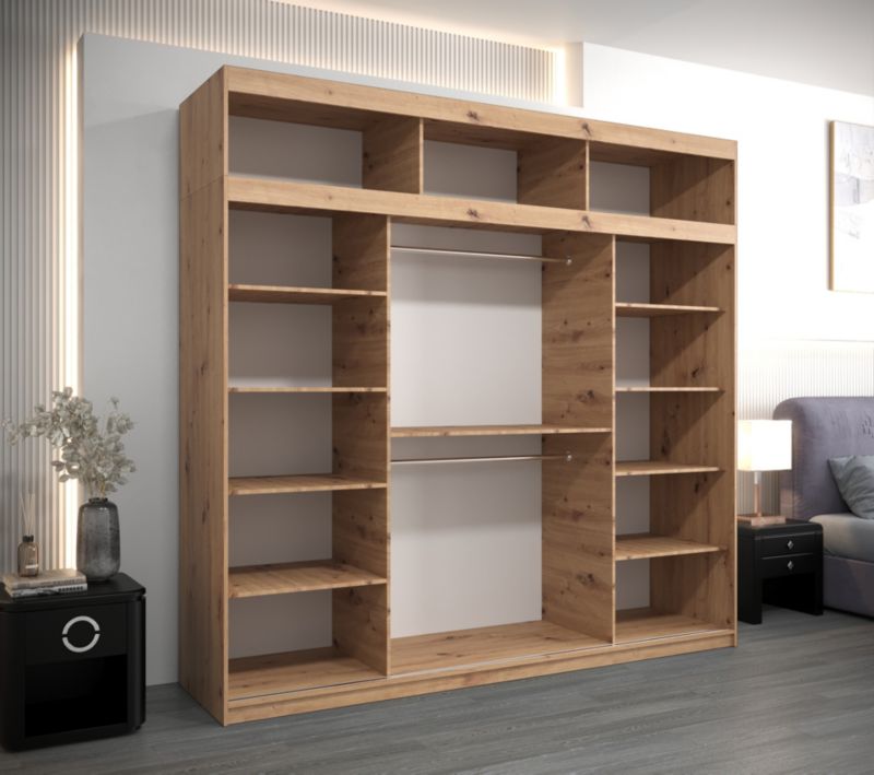 Szafa przesuwna Abiks Verona 4 250 artisan + biały z nadstawką 1 szt.