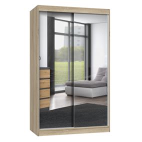 Szafa Przesuwna Topeshop IGA 120 CM Drzwi 2 Lustra Dąb Sonoma 61x120x200 cm 1 szt.