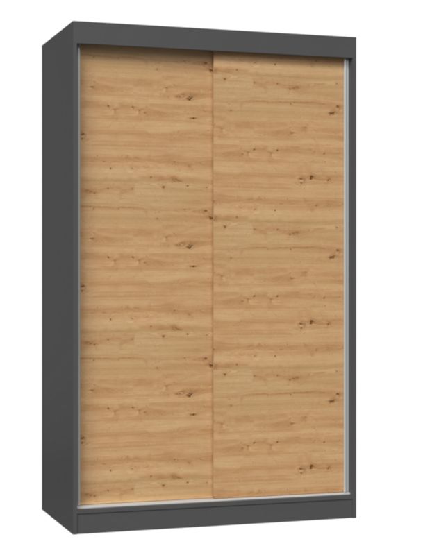 Szafa Przesuwna Topeshop IGA 120 cm Drzwi Przesuwne Antracyt/Dąb Artisan 61x120x200 cm 1 szt.