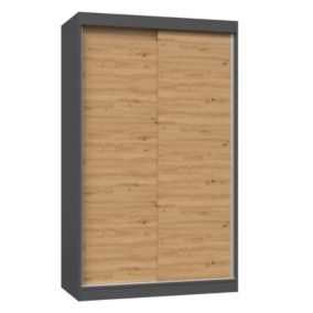 Szafa Przesuwna Topeshop IGA 120 cm Drzwi Przesuwne Antracyt/Dąb Artisan 61x120x200 cm 1 szt.