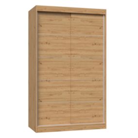 Szafa Przesuwna Topeshop IGA 120 Cm Drzwi Ze Szprosami Dąb Artisan 61x120x200 cm 1 szt.