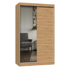 Szafa Przesuwna Topeshop IGA 120 LUSTRO SZPROSY DĄB ARTISAN 61x120x200 cm 1 szt.