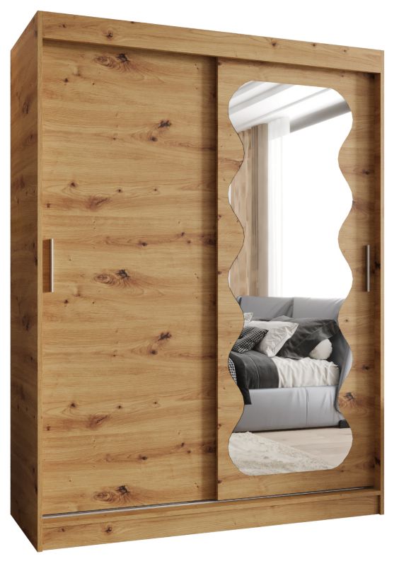 Szafa przesuwna z lustrem Garderoba Abiks SPOTI 150 dąb artisan 1szt.