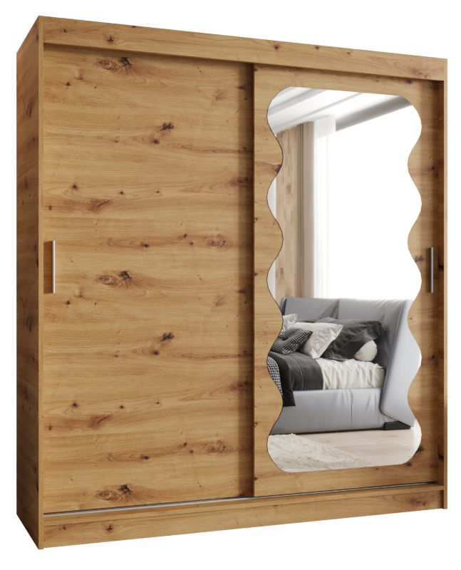 Szafa przesuwna z lustrem Garderoba Abiks SPOTI 180 dąb artisan 1szt.