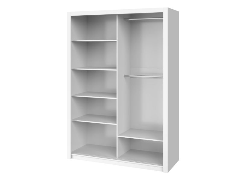 Šatní skříň posuvná se zrcadlem MIRJAN 24 Bono SZ150 bílá 1 ks.