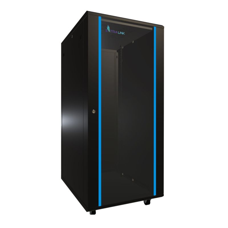 Szafa rack Extralink 27U 600x800 Czarna stojąca