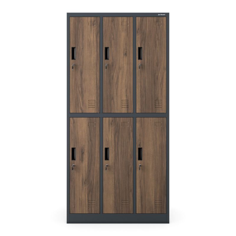 Szafa socjalna ubraniowa BHP Jan Nowak Igor 185x90x45 cm antracytowo-drewniany 1 szt