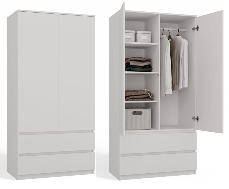 Szafa Topeshop Garderoba SS-90 Biała 50x90x180 cm 1 szt.