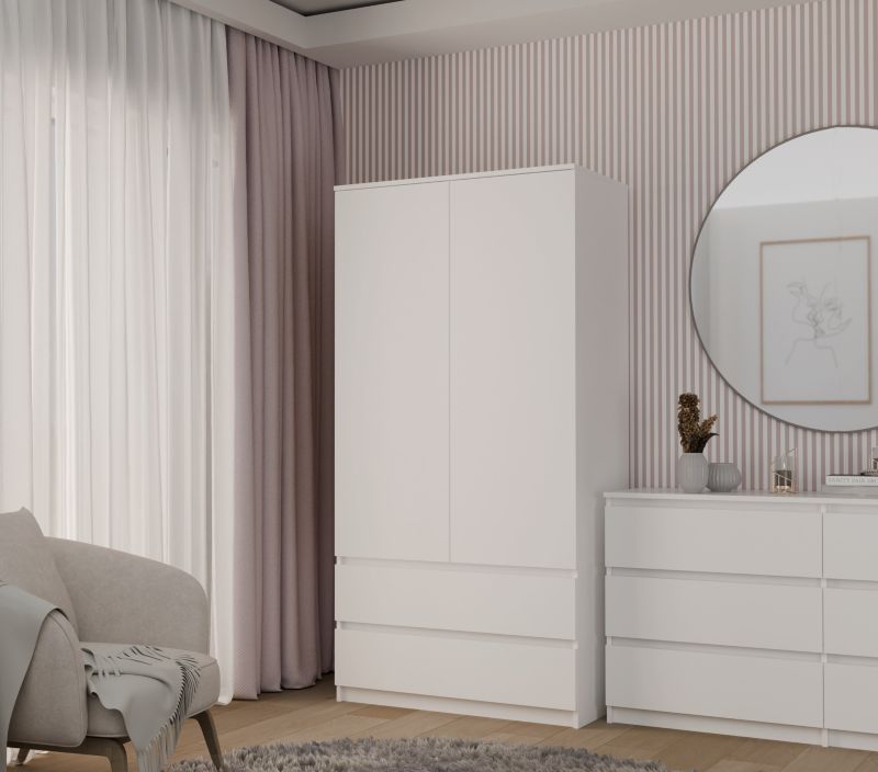Szafa Topeshop Garderoba SS-90 Biała 50x90x180 cm 1 szt.