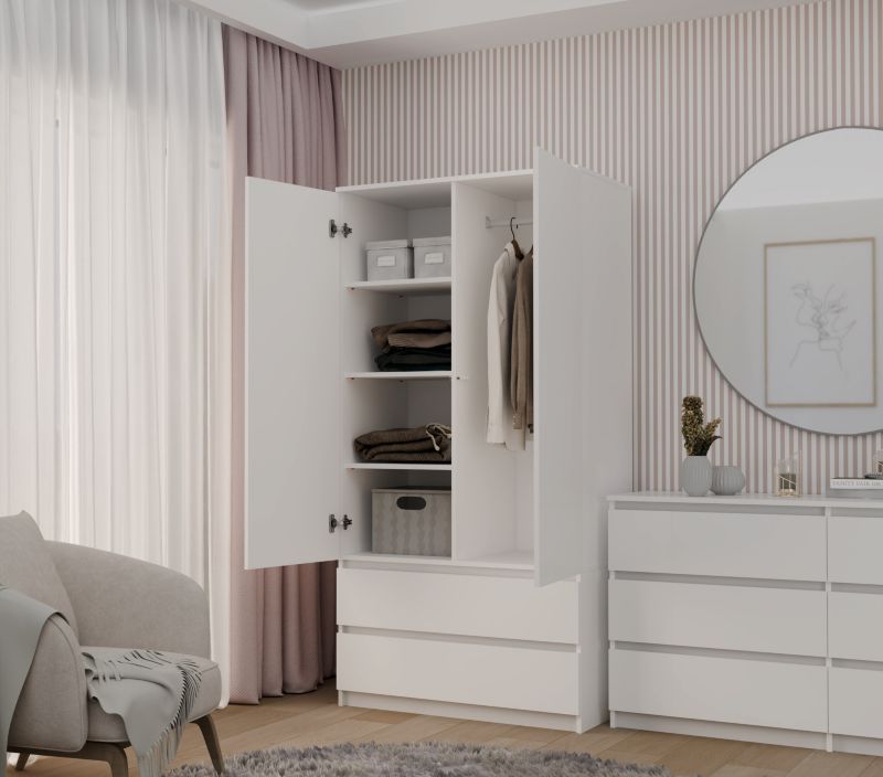 Szafa Topeshop Garderoba SS-90 Biała 50x90x180 cm 1 szt.
