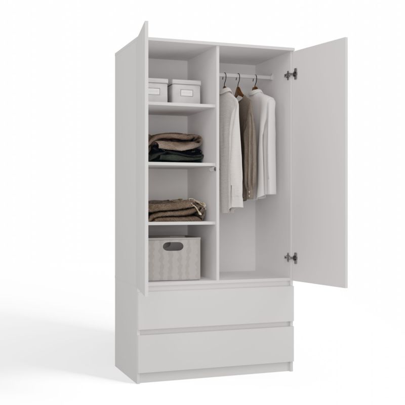 Szafa Topeshop Garderoba SS-90 Biała 50x90x180 cm 1 szt.