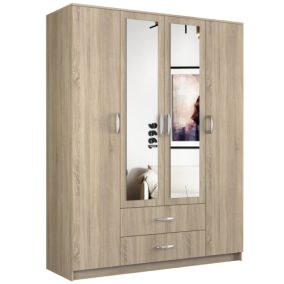 Szafa Topeshop Romana 160 Lustro 2 Szuflady 160cm Dąb Sonoma 52x160x205 cm 1 szt.