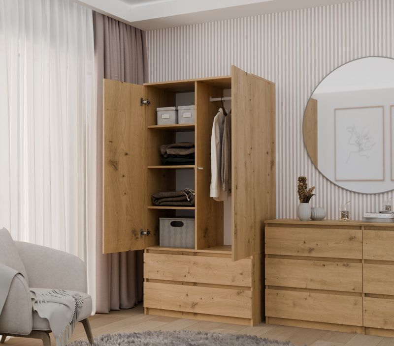 Szafa Topeshop SS-90 Dąb Artisan Garderoba 50x90x180 cm 1 szt.