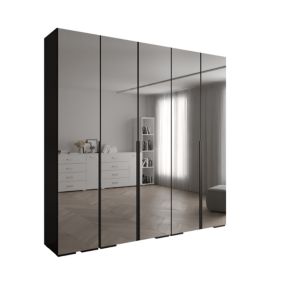 Szafa uchylna Abiks INOVA lustro wz.1 szer.250cm (czarny/czarny)