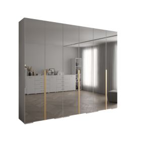 Szafa uchylna Abiks INOVA lustro wz.1 szer.300cm (biały/złoty)