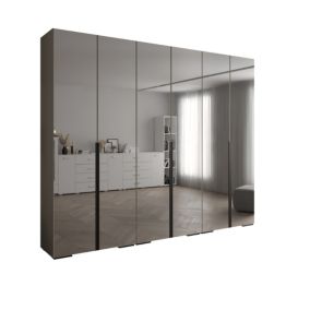 Szafa uchylna Abiks INOVA lustro wz.1 szer.300cm (kaszmir/czarny)