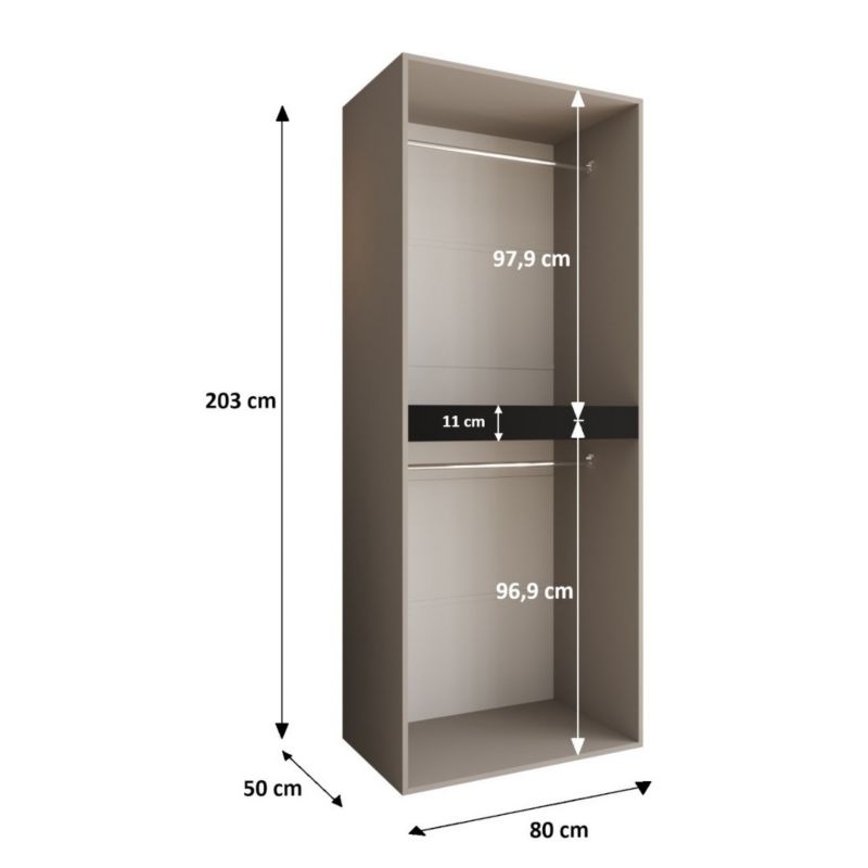 Szafa uchylna otwierana Abiks SALSA 80 wys 203 cm Biały 1 szt