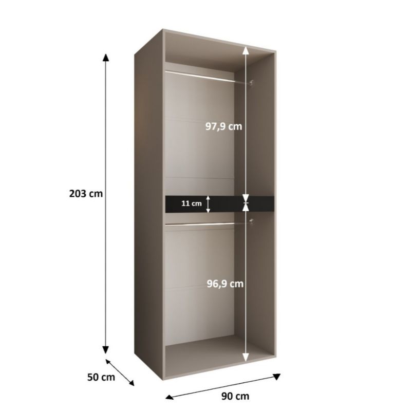 Szafa uchylna otwierana Abiks SALSA 90 wys 203 cm Kaszmir 1 szt