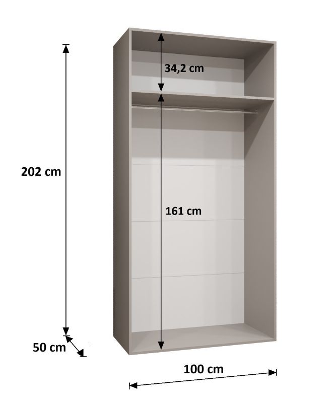 Szafa uchylna otwierana MARBELLA 1 100 wys 202 cm Kaszmir + Złoty 1 szt