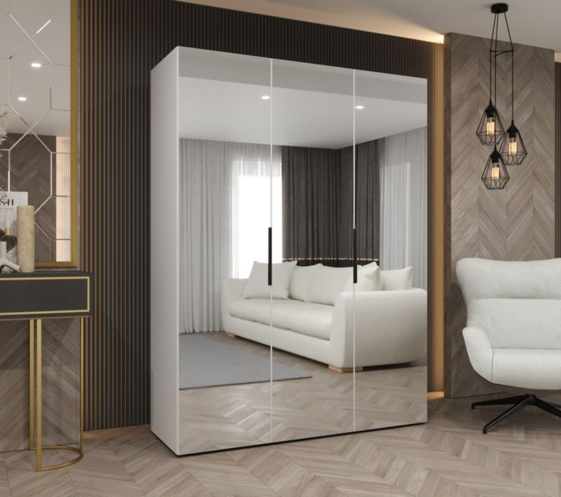 Szafa uchylna otwierana MARBELLA 3 150 wys 202 cm Biały + Czarny 1 szt