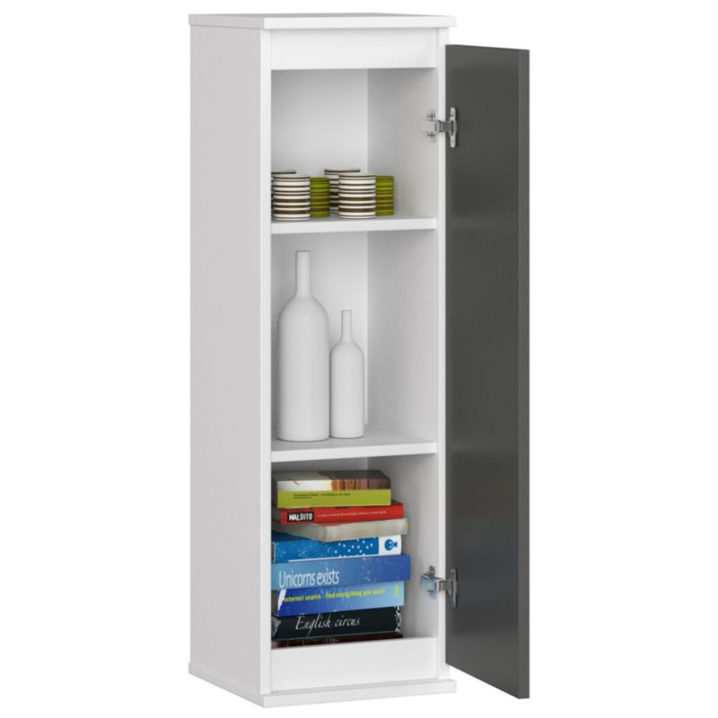 Szafka Akord W30 Biała 30 cm 1 drzwi kolor Grafit Szary mat 3 półki 30x30x99 cm 1 szt.