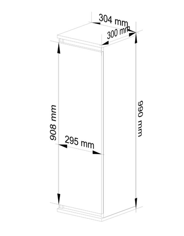 Szafka Akord W30 Dąb Sonoma 30 cm 1 drzwi kolor Wenge mat 3 półki 30x30x99 cm 1 szt.