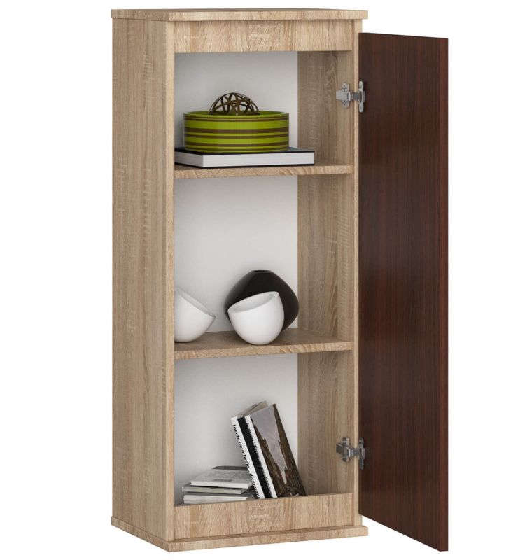 Szafka Akord W40 Dąb Sonoma 40 cm 1 drzwi kolor Wenge mat 3 półki 40x30x99 cm 1 szt.
