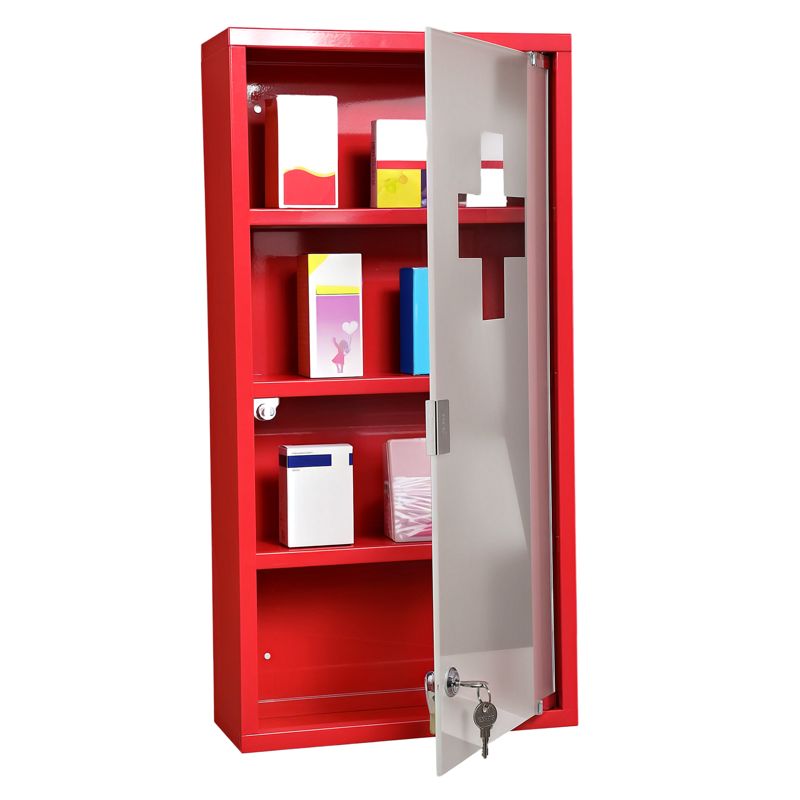 Szafka apteczna Artdesign apteczka szafka na leki metalowa  60 x 30 x 12 cm czerwona 1 szt.