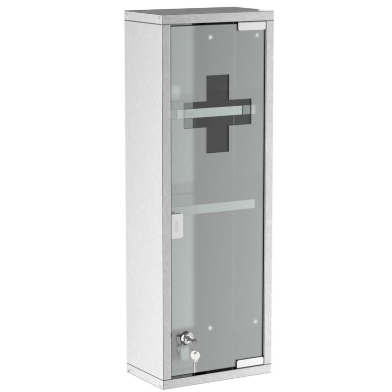 Szafka apteczna Artdesign apteczka szafka na leki zamykana metalowa 20 x 12 x 58 cm srebrna 1 szt.