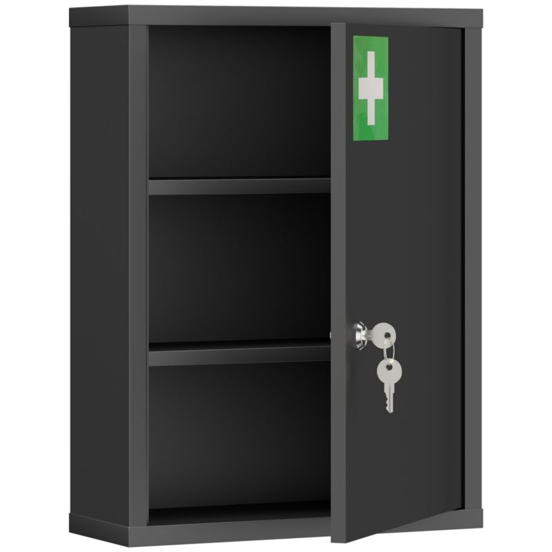 Szafka apteczna Artdesign apteczka szafka na leki zamykana metalowa 40 x 15 x 53,5 cm czarna 1 szt.