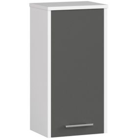 Szafka łazienkowa Akord Fin Biała 30 cm 1 drzwi kolor Grafit Szary mat 2 półki 30x22,5x60 cm 1 szt.