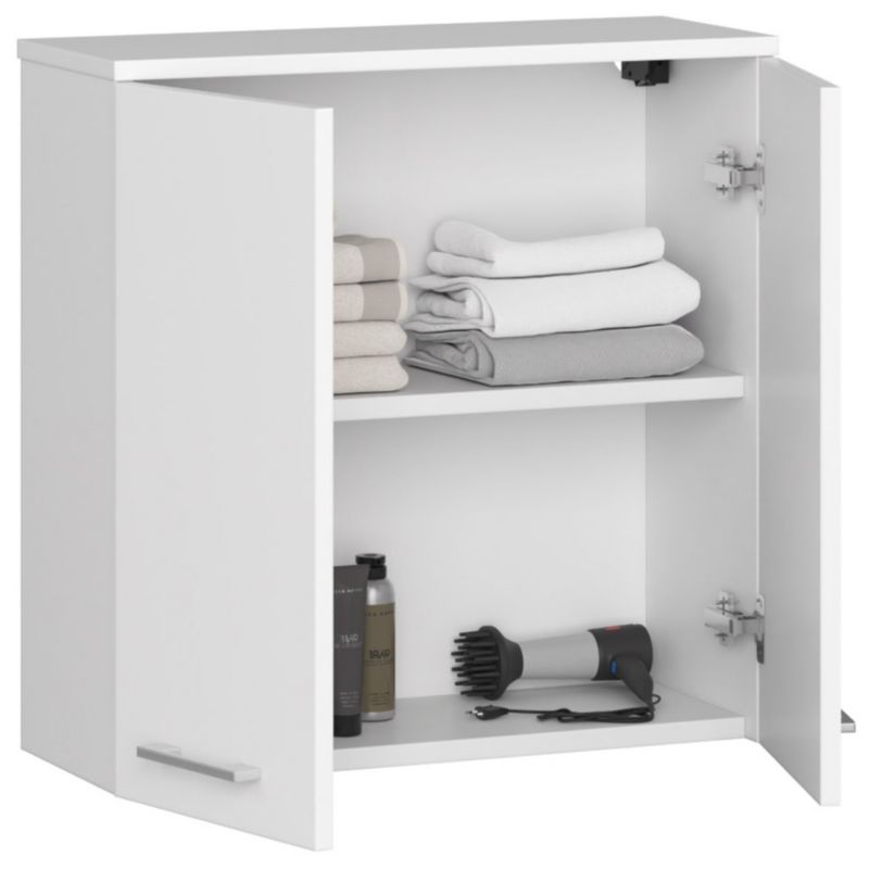 Szafka łazienkowa Akord Fin Biała 60 cm 2 drzwi kolor Biały mat 2 półki 60x22,5x60 cm 1 szt.
