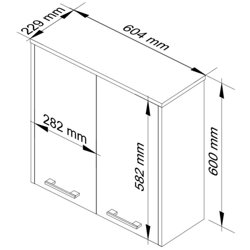 Szafka łazienkowa Akord Fin Biała 60 cm 2 drzwi kolor Biały mat 2 półki 60x22,5x60 cm 1 szt.