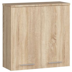 Szafka łazienkowa Akord Fin Dąb Sonoma 60 cm 2 drzwi kolor Dąb Sonoma mat 2 półki 60x22,5x60 cm 1 szt.