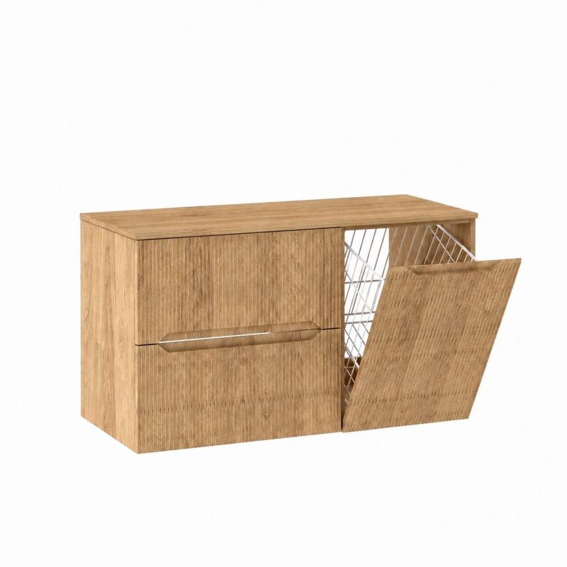 Szafka łazienkowa Furnidea 100 cm hikora NOVO z koszem i blatem 1 szt.