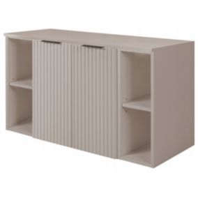 Szafka łazienkowa Furnidea 100 cm wisząca pod umywalkę kaszmir mat 2 drzwi ryflowane MDF Flow 1 szt.