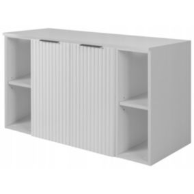 Szafka łazienkowa Furnidea 100 cm wisząca pod umywalkę z regałami biała Flow 1 szt.