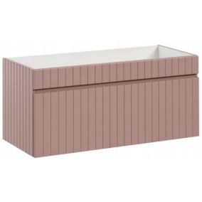 Szafka łazienkowa Furnidea 100 cm wisząca różowa front ryflowany Iconic 1 szt.