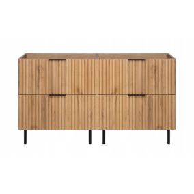 Szafka łazienkowa Furnidea 120 cm dąb craft złoty ryflowana z blatem FLOW 1 szt.