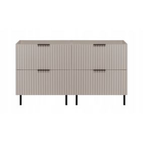 Szafka łazienkowa Furnidea 120 cm kaszmir ryflowana z blatem FLOW 1 szt.