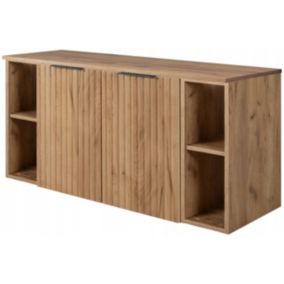 Szafka łazienkowa Furnidea 120 cm wisząca pod umywalkę dąb craft złoty Flow 1 szt.