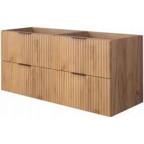 Szafka łazienkowa Furnidea 120 cm wisząca ryflowana 4 szuflady dąb craft złoty 1 szt.