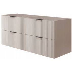 Szafka łazienkowa Furnidea 120 cm wisząca ryflowana 4 szuflady kaszmir mat Flow 1 szt.