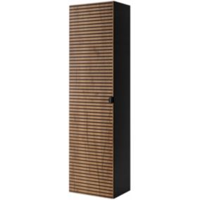 Szafka łazienkowa Furnidea 136 cm słupek wiszący czarny dąb craft frezowany LOFT 1 szt.