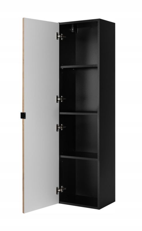 Szafka łazienkowa Furnidea 136 cm słupek wiszący czarny dąb craft frezowany LOFT 1 szt.