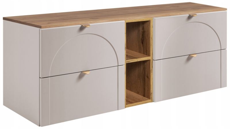 Szafka łazienkowa Furnidea 140 cm z blatem kaszmir AURA 1 szt.