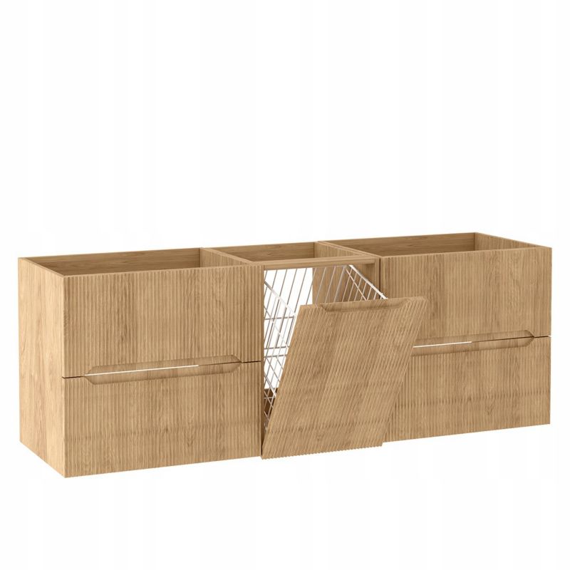 Szafka łazienkowa Furnidea 160 cm hikora NOVO 4 szuflady z koszem 1 szt.