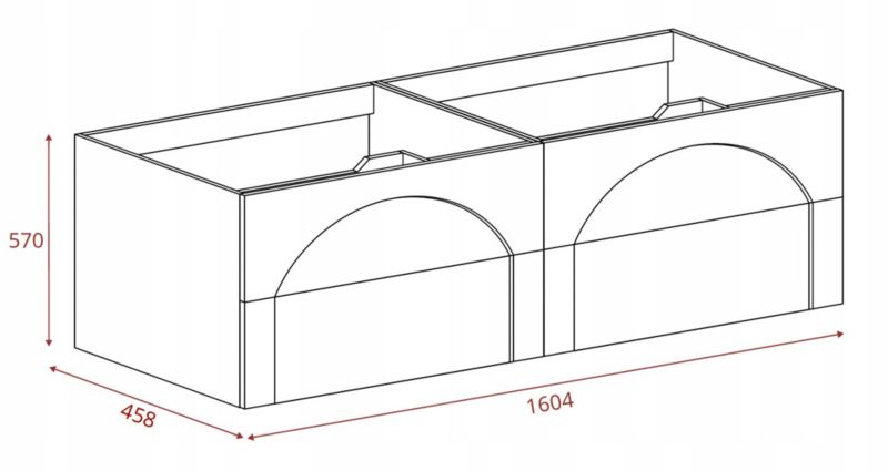 Szafka łazienkowa Furnidea 160 cm kaszmir gałka AURA 1 szt.