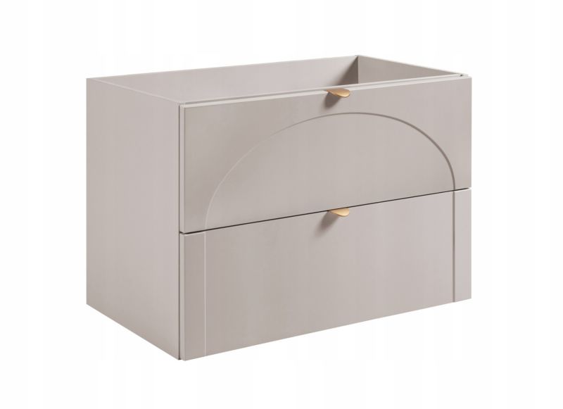 Szafka łazienkowa Furnidea 160 cm kaszmir z blatem biały gałka AURA 1 szt.